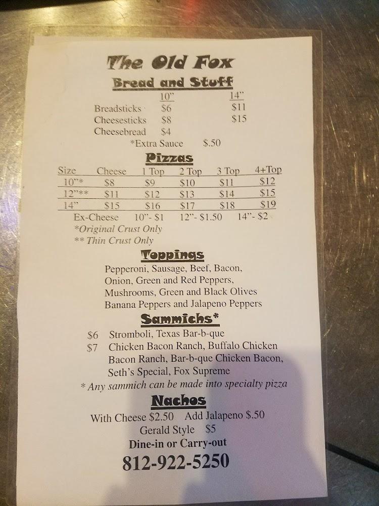 The Old Fox Menu image 3